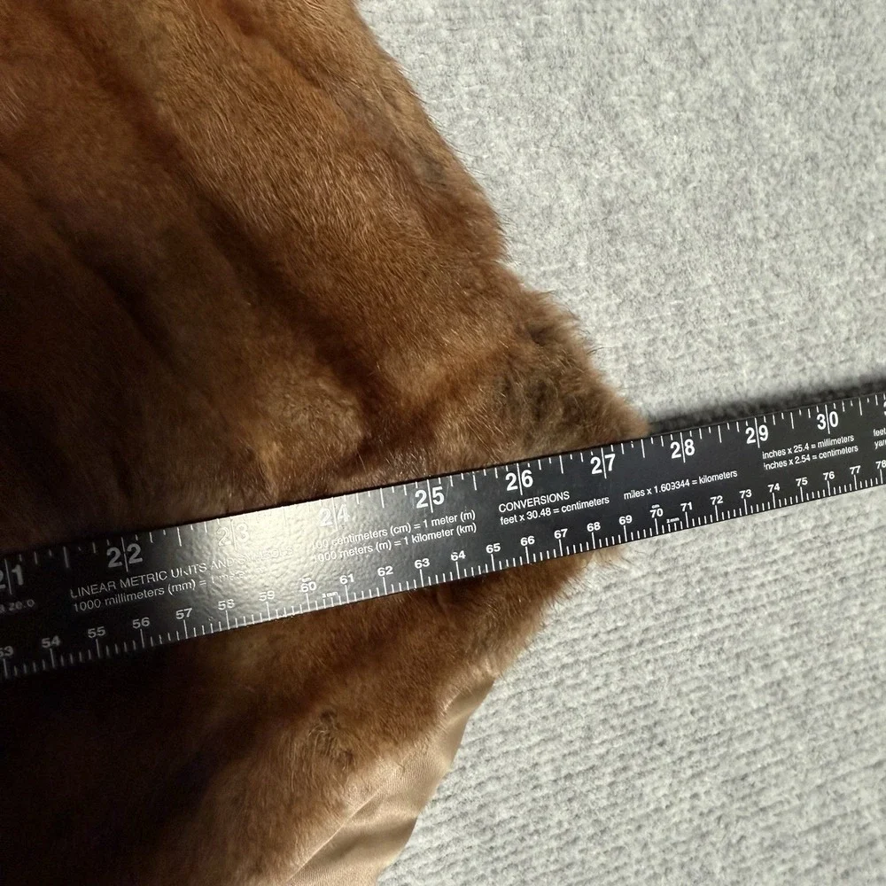 Vintage Macy's Kansas City Fur Coat Rabbit Fur Brown Shawl Coat Read**